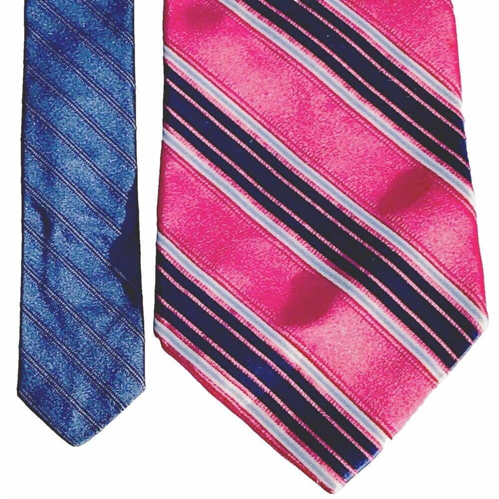 Tommy Hilfiger Tie Vintage Y2K Stripe Repp Weave Two Tone Pink Blue Preppy